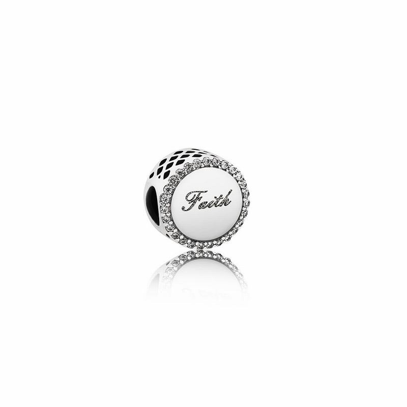 Pandora Faith Cross Charm - Sterling Silver/Cubic Zirconia - Canada | DT7459BL